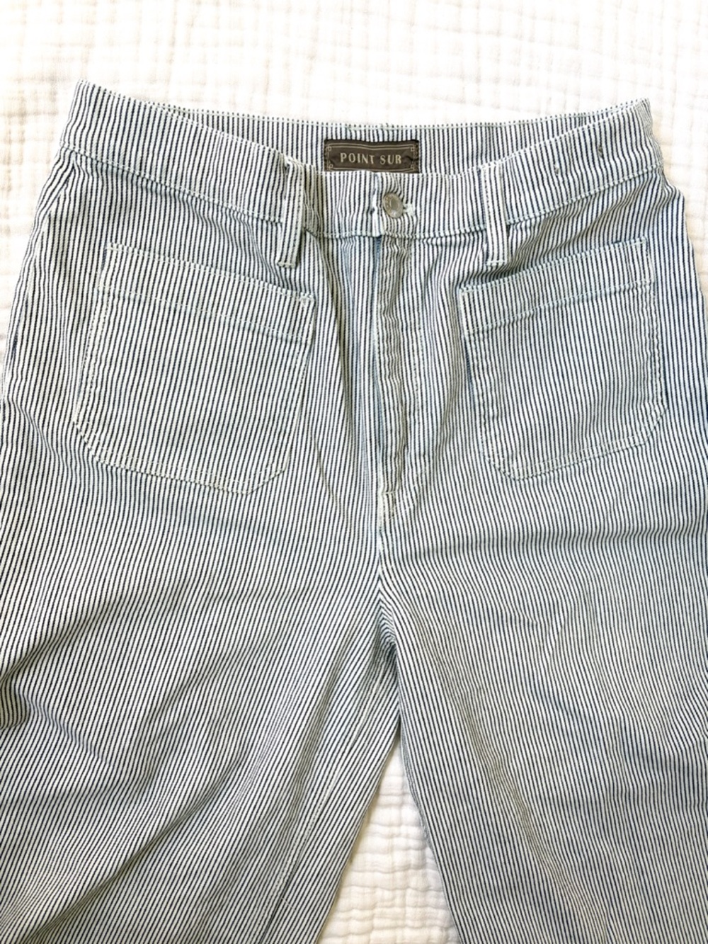 Point Sur Striped Wide Leg Crop Pants High Rise Coastal Grandma 31